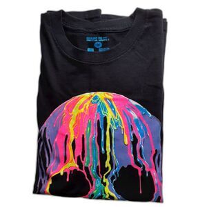 Mare Blue Colored Skull Playa del Carmen, Mexico Print  Medium Black T-Shirt
